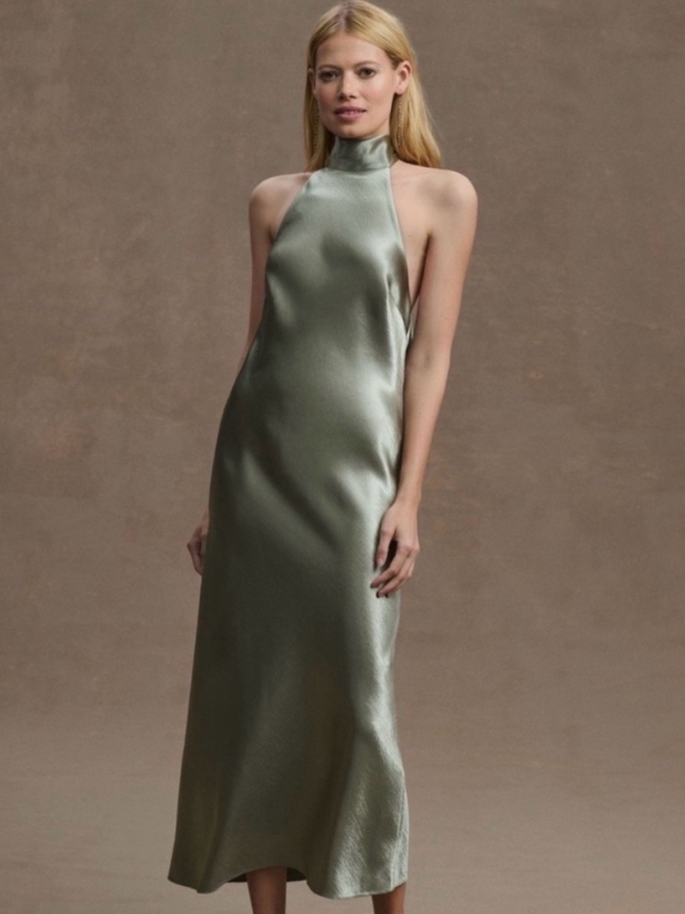 Sachin + Babi tie-back satin halter dress